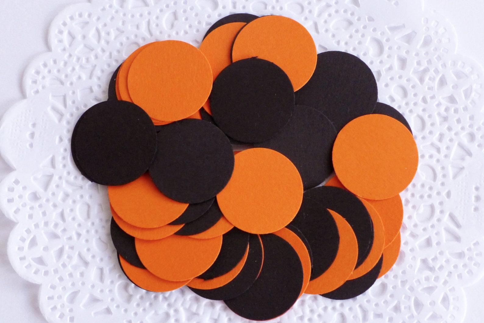 Halloween Confetti Orange and Black Confetti Halloween Table Etsy
