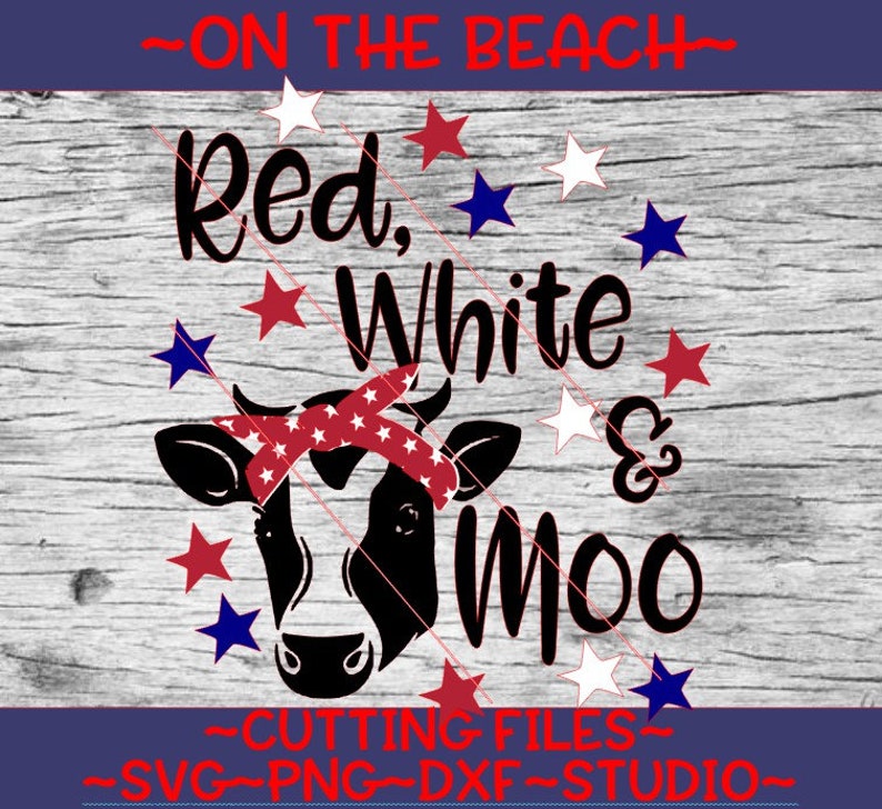 Download Red White Moo svg cow july 4th svg cow fourth july svg | Etsy