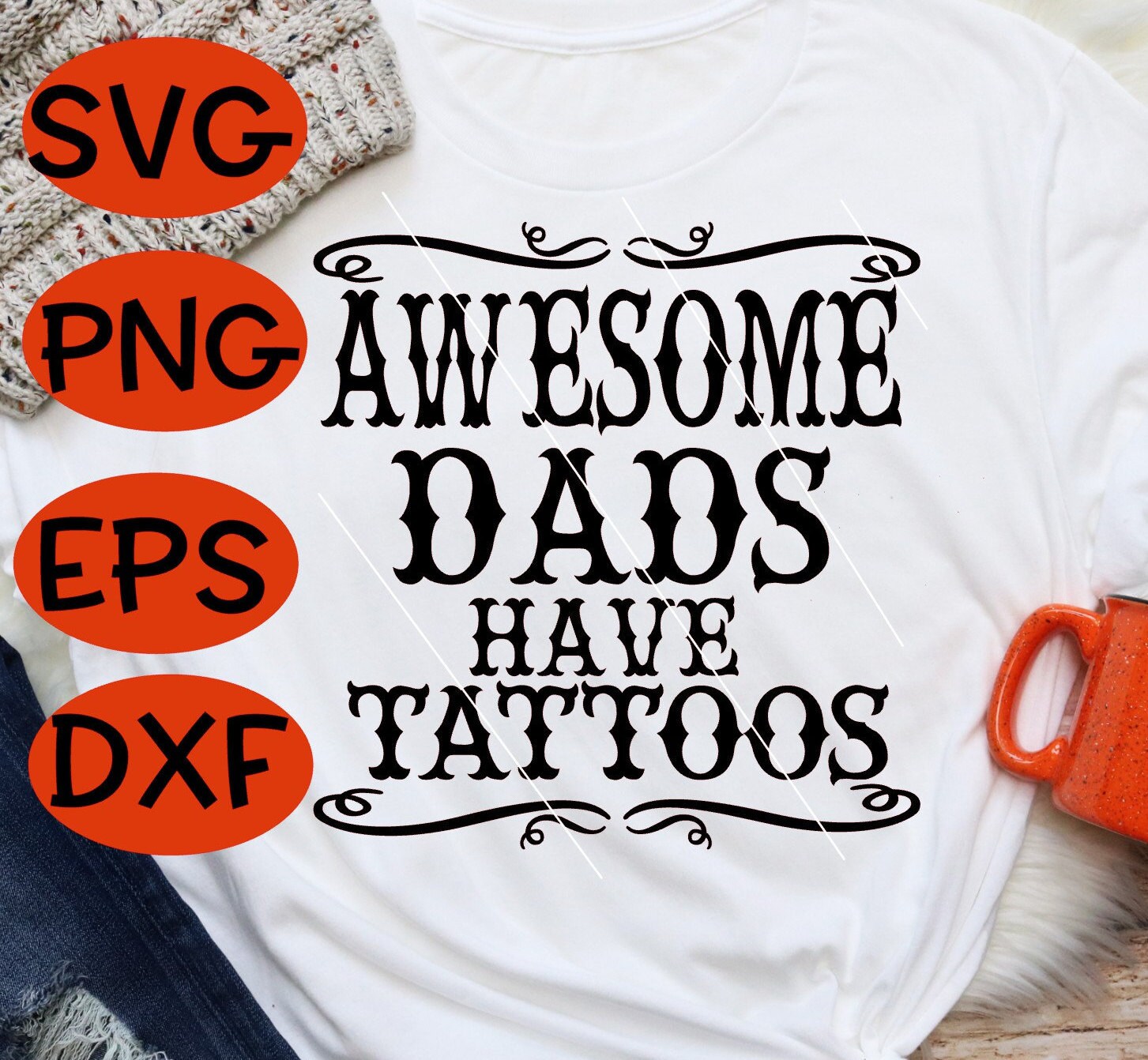 Download Awesome Dads have tattoos svg design for Father's Day | Etsy