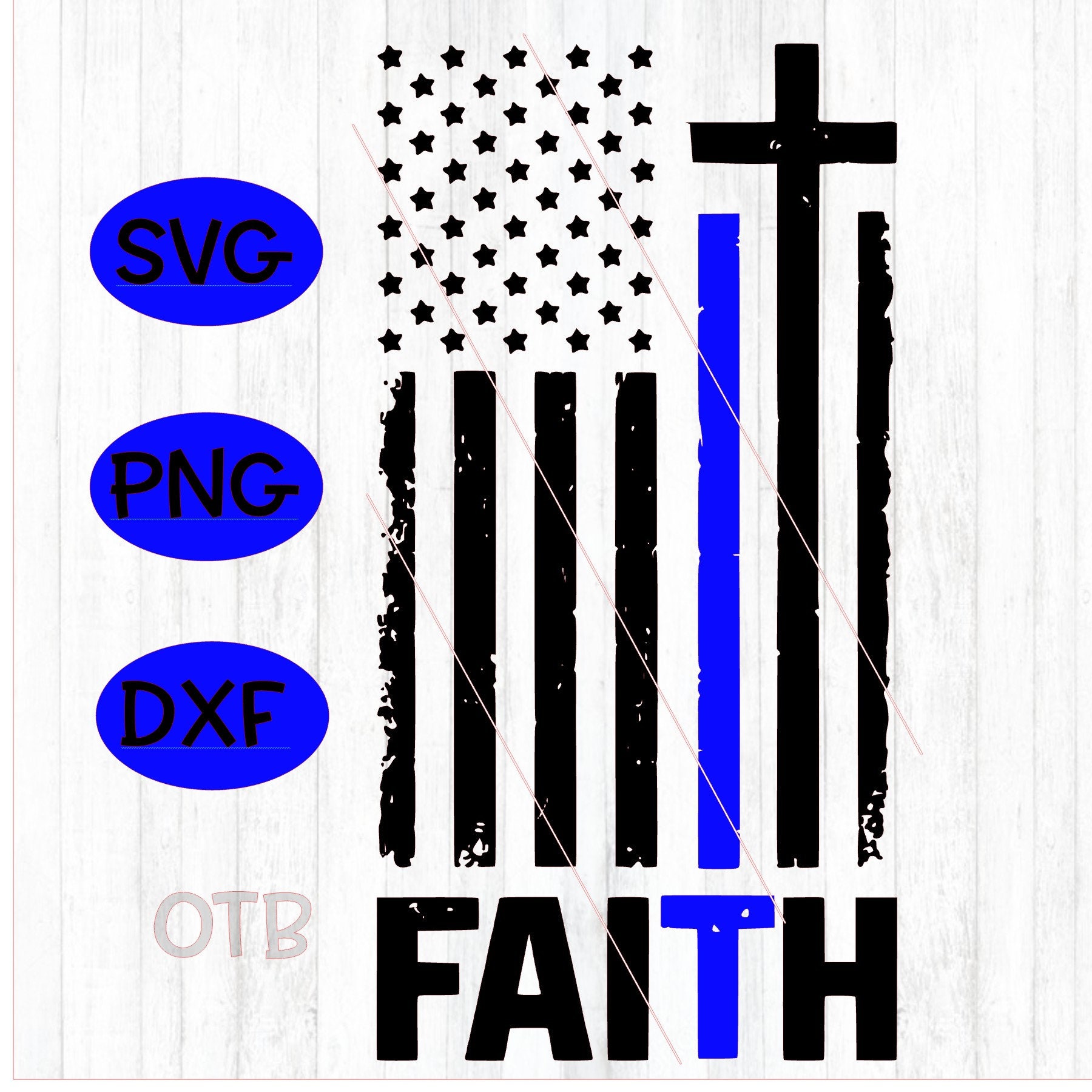 Download Faith Flag Cross svg faith flag design blue line svg | Etsy