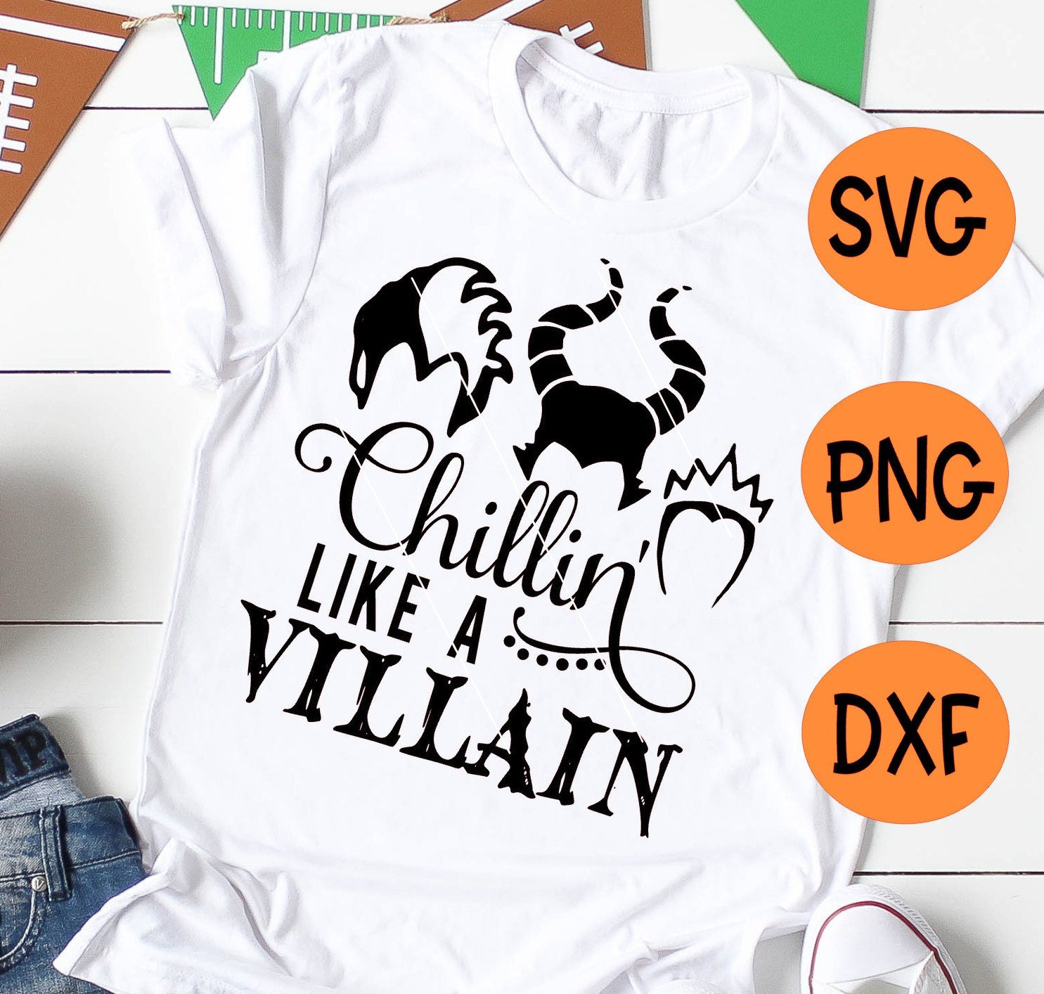Download Chillin Like a Villain SVG DXF Halloween design | Etsy