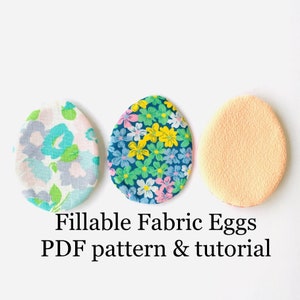 Fillable Fabric Eggs PDF pattern & tutorial by Lisa Jensen at PostalThreads, reusable alternative to plastic Easter eggs, fabric eggs image 1