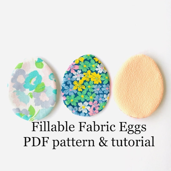 Fillable Fabric Eggs PDF pattern & tutorial by Lisa Jensen at PostalThreads, reusable alternative to plastic Easter eggs, fabric eggs