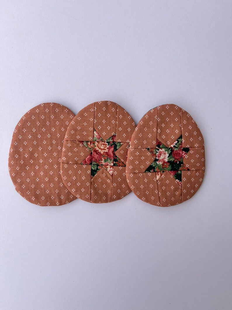 1 SET of 3 vintage floral quilty Fillable Fabric Eggs PostalThreads fabric Easter eggs, reusable egg, ecofriendl image 4