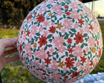 Pink and floral Fabric Balloon Ball by PostalThreads reusable, washable, bouncy, fabric ball, summer ready