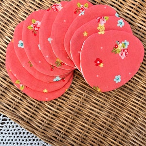 1 SET of 9 coral floral Fillable Fabric Eggs by PostalThreads, fabric Easter eggs, eco Easter, beautiful Easter image 1