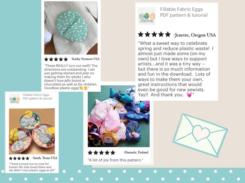 Fillable Fabric Eggs PDF pattern & tutorial by Lisa Jensen at PostalThreads, reusable alternative to plastic Easter eggs, fabric eggs image 2