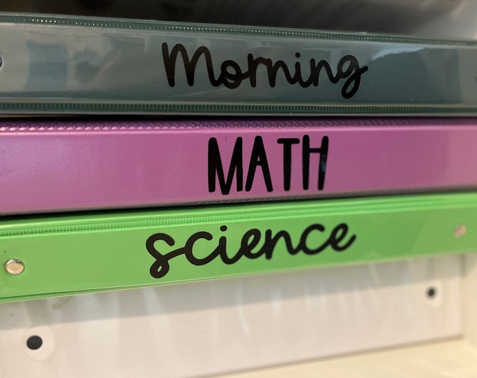 Customized Sticker Notebook Label School Subject Labels- Custom Notebook or Binder Decal- Binder Stickers ...