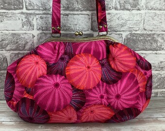 Sea urchins large frame handbag, Frame bag, Handmade