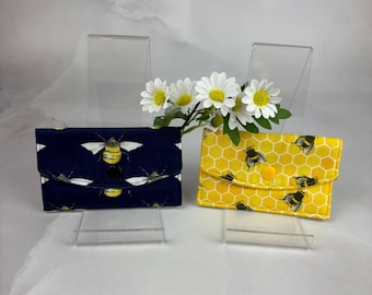 Handmade bees Card Casefabric wallet, card holder, 2 options