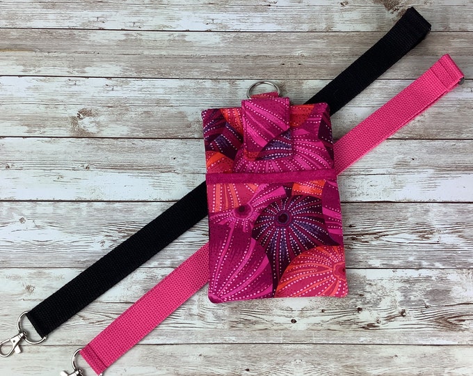 Sea urchins lanyard bag, Choice of detachable lanyard, Handmade