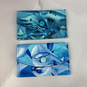 Porte-cartes dauphins, porte-cartes de visite requins, 2 motifs au choix, fait main