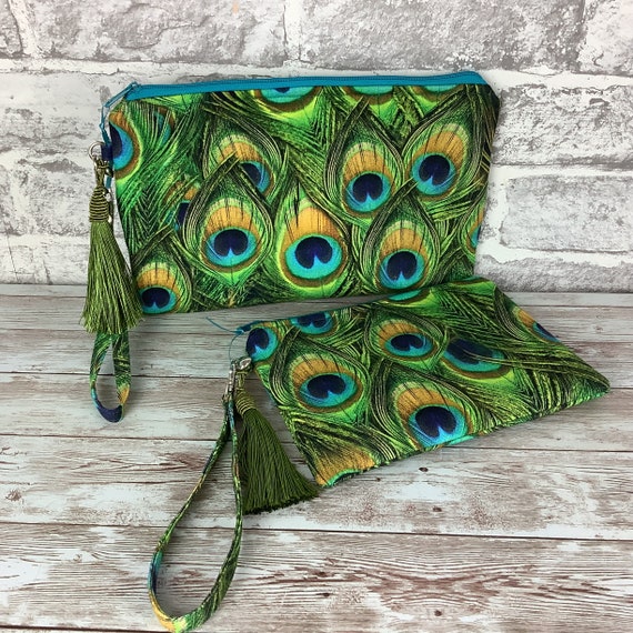 Peacock Green Color Hand Embroidered Clutch Purse - Aspire High - 3109201