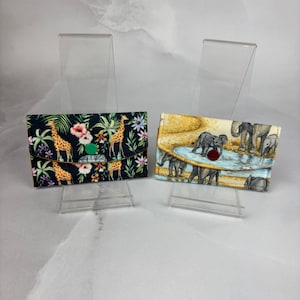 Animals card case, Business card wallet, 2 pattern options, Handmade