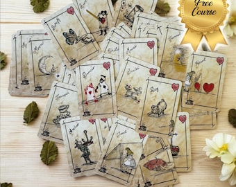 Tea Leaf Reading Cards: Alice in Wonderland Inspired, Divination Deck (Free Course)