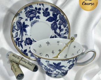 Blue and White Tea Leaf Reading Set for Tasseography