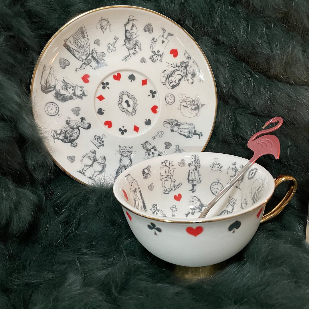 Alice in Wonderland Teacup and Saucer Set Gift Fortune Etsy