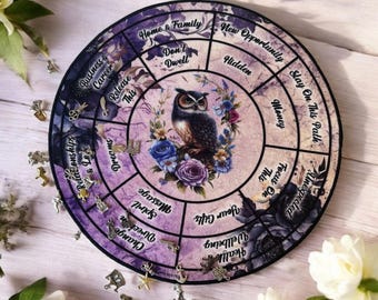 Luxury Velvet Owl Charm Casting Mat for Tea Leaf Reading