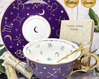 Purple Tea Cup Set for Tea Leaf Reading