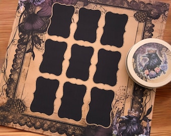 Raven 9 box layout mat for Oracle Cards, Tarot, Lenormand. Divination mat | Fortune telling | Tin included.