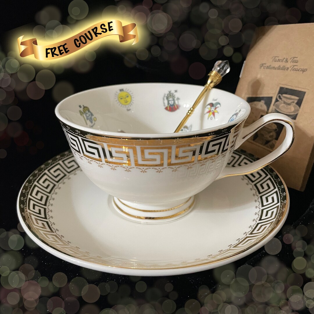 White Gold Tea Cup and Saucer Set. Teacup and Saucer Set. FREE Etsy