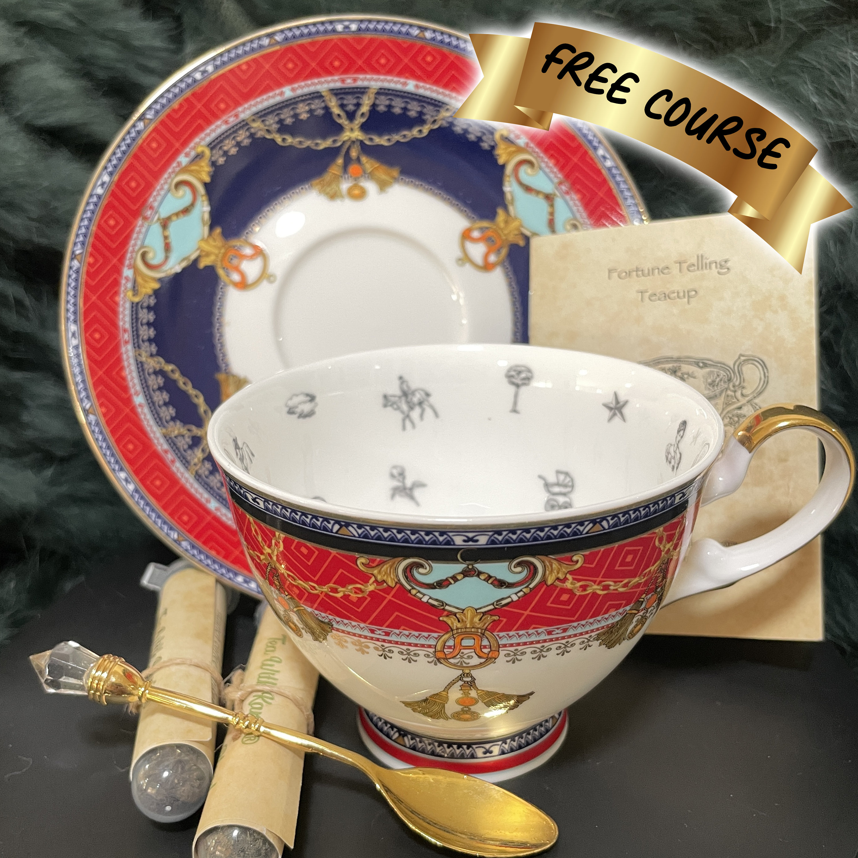 Brass Cup and Saucer Set for Tea Serving Engraving Luxury Tea Set