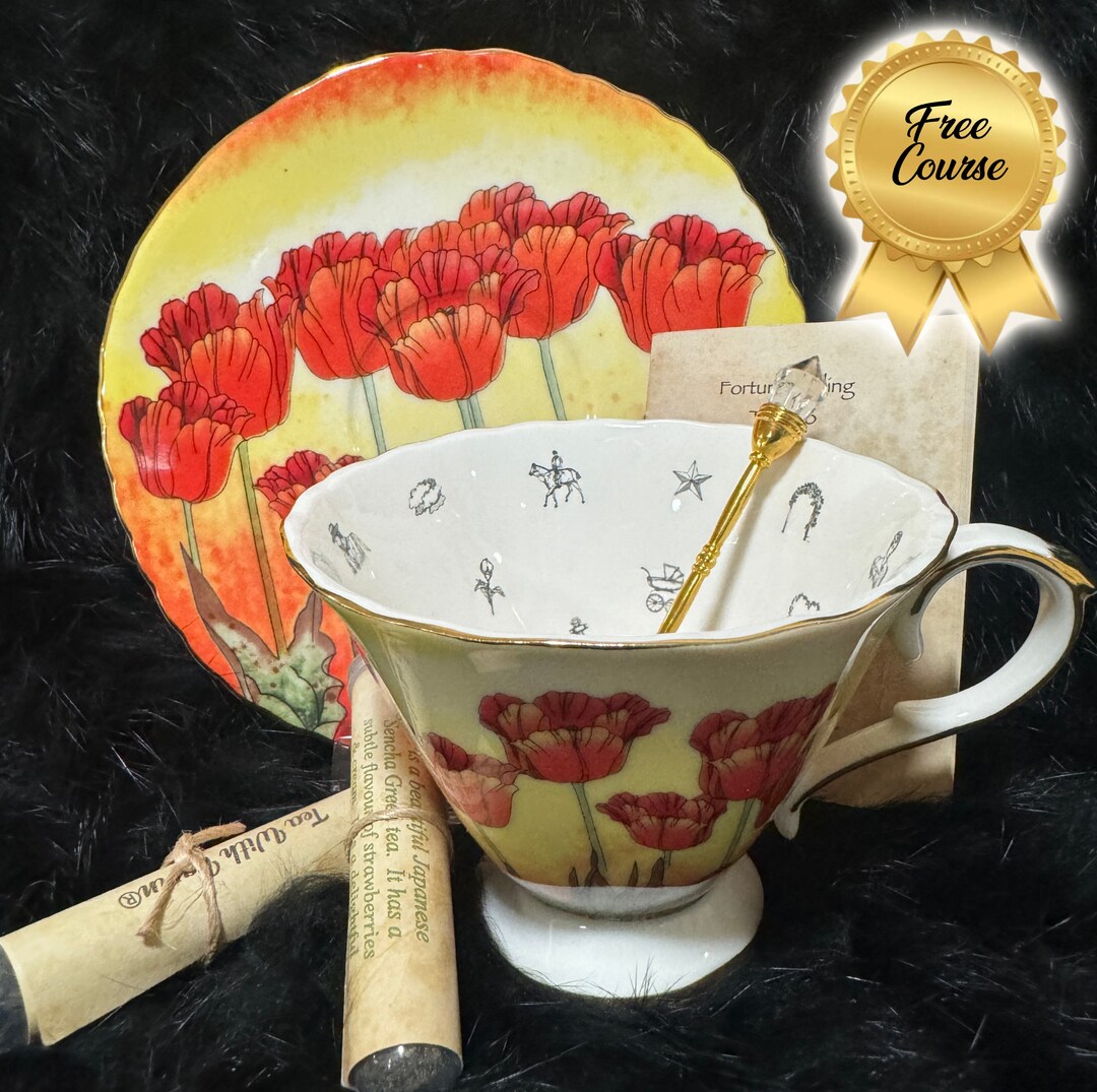 Red Poppies Fortune Telling Teacup. High Quality. Divination Tea Cup ...