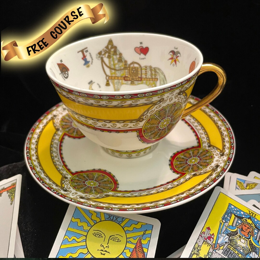 Yellow Horse Tea cup and saucer set gift fortune telling Etsy.de