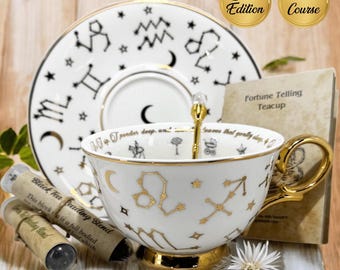 White Tea Cup and Saucer for Tea Leaf Reading