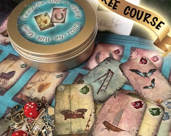 MAGIC & MYSTERY Curiosi-tea. Charm Casting Mat. Tealeaf. Fortune Telling Cards. Charm reading. Similar to Lenormand.  Not tarot.Gift