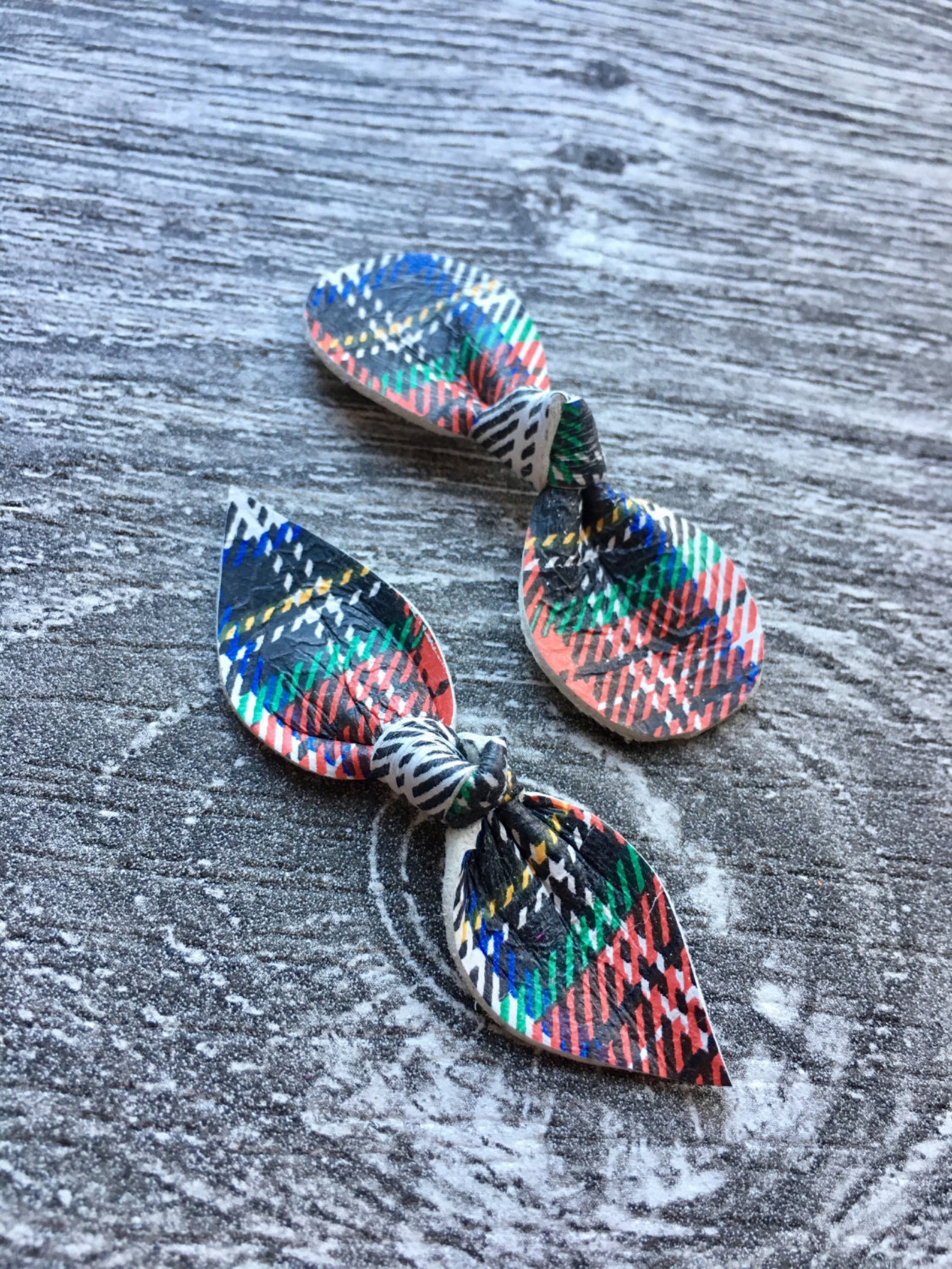 Plaid Leather Bow - the Classic, Buttercup, Leafknot, Roundknot ...