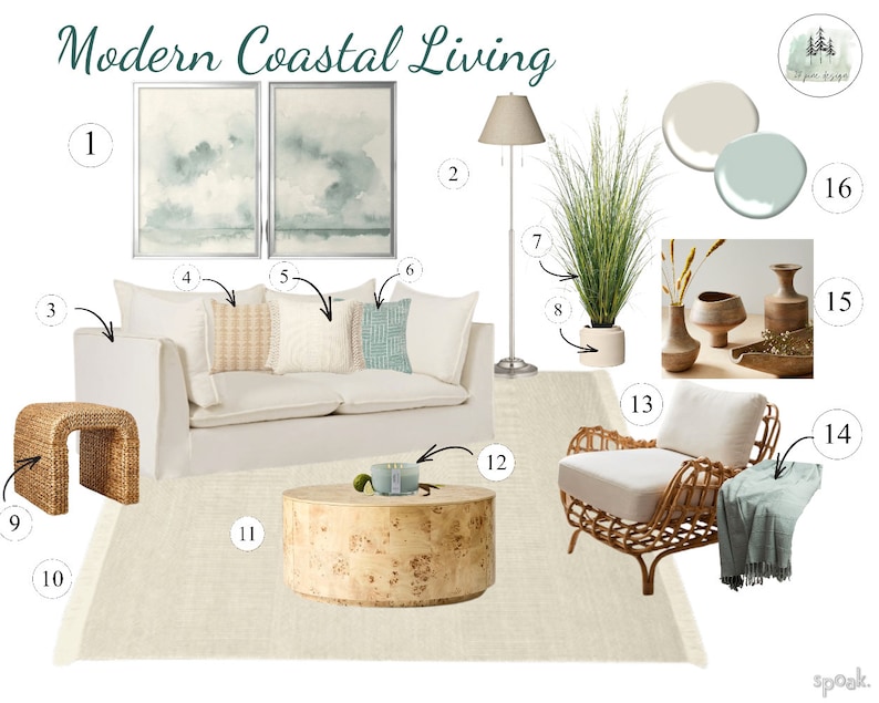 Modern Coastal Living Board Digital Download With Product Links - Etsy