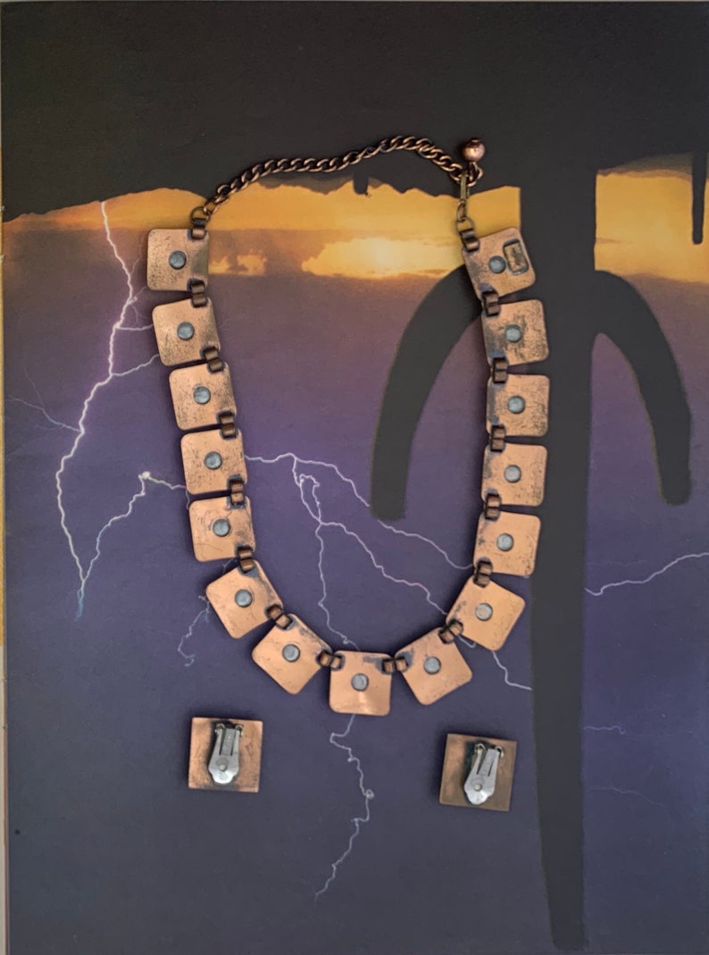 Vintage Matisse Copper and Enamel Necklace