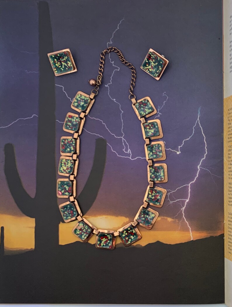 Vintage Matisse Copper and Enamel Necklace