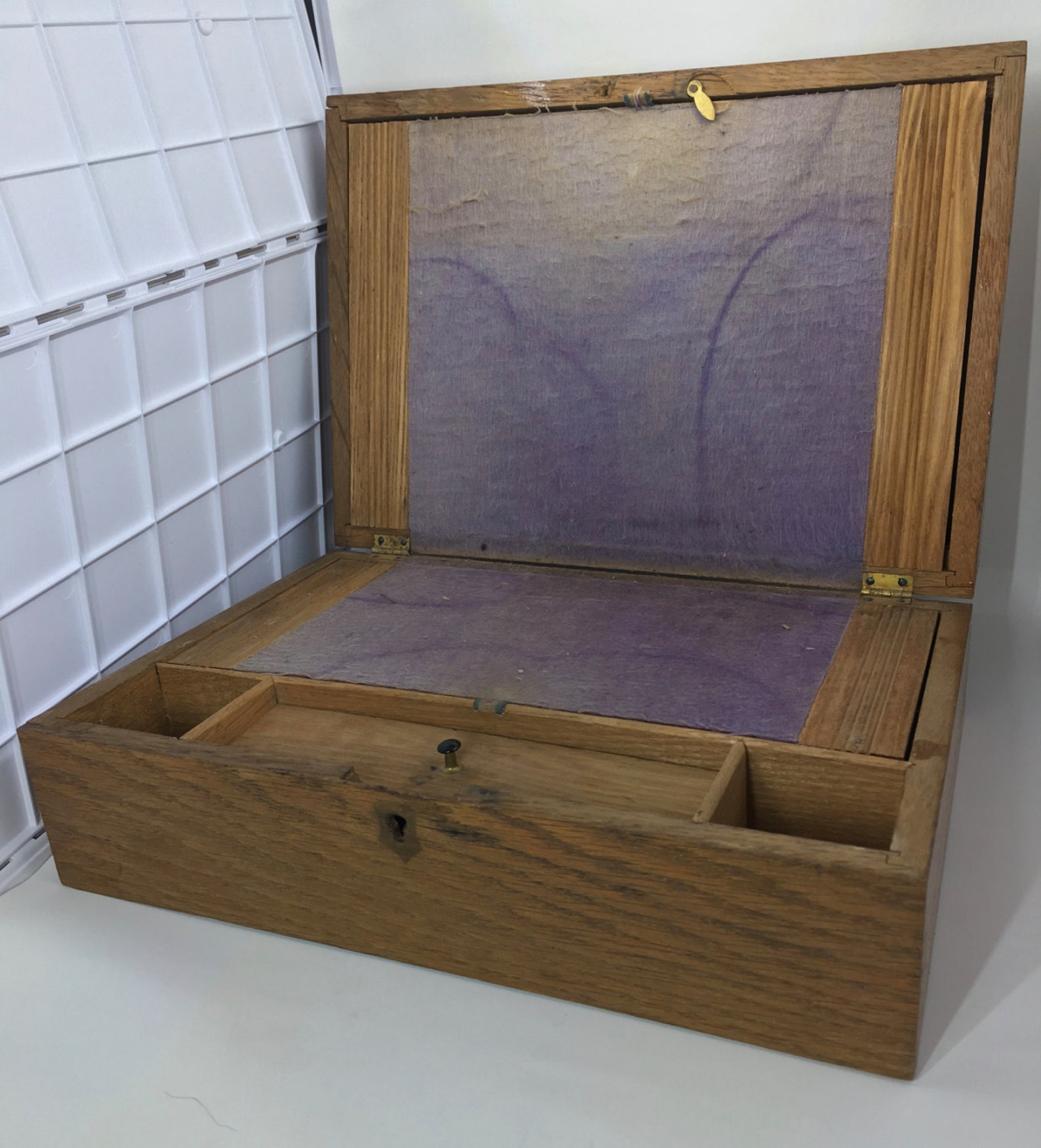 Antique Oak Lap Desk Beaded Etsy