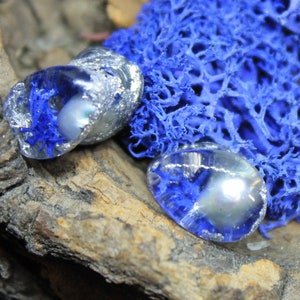 Blue Teardrop Plugs: White Pearl Silver Gauges