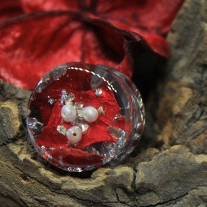 Blood plugs Red Rose Plugs Crystal tunnels Silver plugs Goth bridal gauges Flower plugs  Blood goth gauges Romantic wedding gauges 12mm 28mm