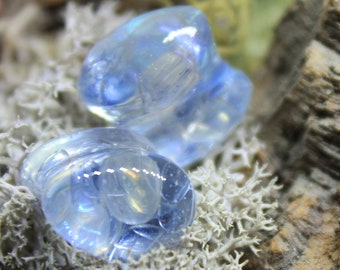 Teardrop blue crystal plugs spectrolite Teardrop Plugs 00 gauge earrings Rainbow plugs Iridescent plugs blue Wedding gauges 2g 0g 10mm 8mm