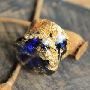 Blaue Plugs mit Gold: handgefertigte Plugs (0g 00g 1/2 Zoll 30 mm)