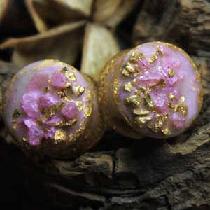 rose quartz Plugs Pink Gauges  gold Girly Plugs 00 gauge 20 mm plugs earrings pink gemstone bridal Wedding plug 0g 00g 1/2 inch 26 mm plugs