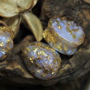 moonstone plugs White Opalite Teardrop Plugs 00 gauge earrings gold plugs Iridescent plug gold Wedding gauges Drop shaped plugs 2g 0g 1 inch