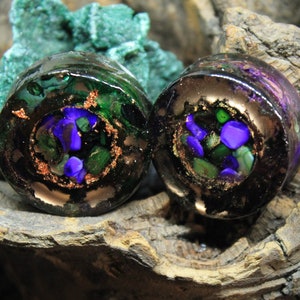 Nebula plugs Galaxy gauges green Stone Plugs Rainbow plugs Iridescent plugs Nebula Galaxy Outer Space  Plugs  0g 00g 1/2" 9/16" 5/8" 12mm
