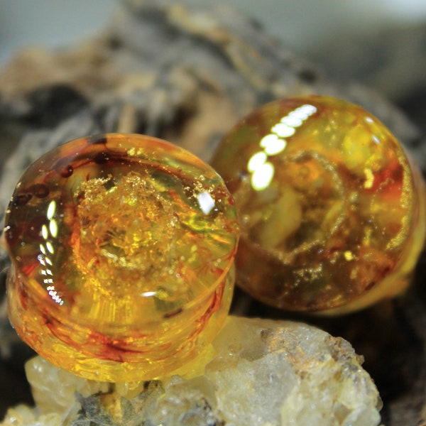 citrine Stone Plugs 00 gauge murano earrings Citrine Ear Gauges and tunnels Gemstone plugs for men Wedding gauges Bridal gauges 2g 0g 1 inch