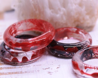 Handmade Halloween Blood Drop Ring - Gothic Horror Jewelry