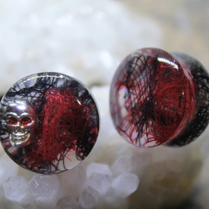 Bloody Skull Ohr Plugs: Gothic Halloween Plugs (18 mm-50 mm)