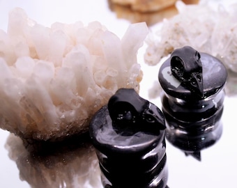 Halloween plug Raven Skull Ear Plugs 22mm: Gothic Resin Gauges