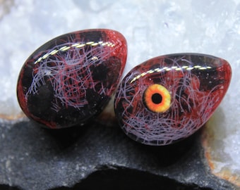 Blutige Augapfel Plugs: Horror Goth Teardrop Plugs