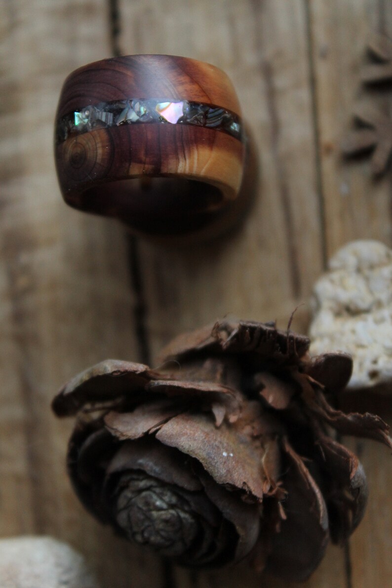 minimalistic ring wedding bands ring abalone ring engagement ring promise ring for men bands ring wooden bands wood rings for women 5 Year