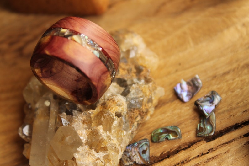 minimalistic ring wedding bands ring abalone ring engagement ring promise ring for men bands ring wooden bands wood rings for women 5 Year