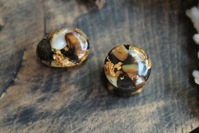 Brown Stone Gauge Gold Plug and Tunnel Pearl Gauge Bridal Plug Etsy